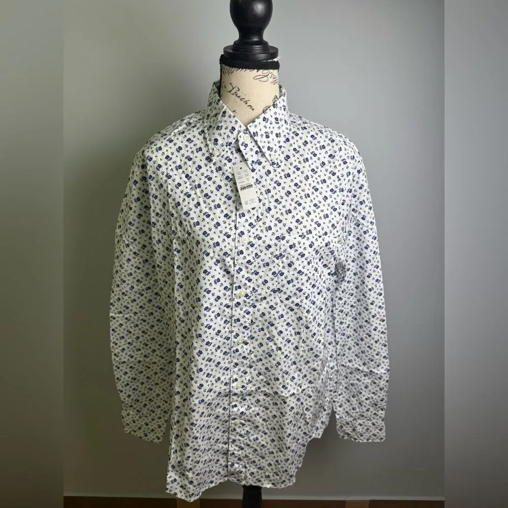 J.Crew Slim Secret Wash cotton poplin shirt in print New Size M